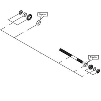 Y4SK98030 ハブ軸組立品(軸長141mm / 玉間130mm) 1個 SHIMANO(シマノ