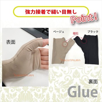 磁気ハンドサポーター 1枚入り 左右兼用 男女兼用 家庭用 管理医療機器 ベージュ ボディーオーラ