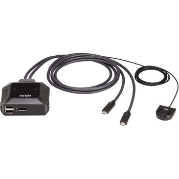 2ポートUSB-C DisplayPort KVMスイッチ(4K60p対応、ワイヤードリモコン付属) ATEN