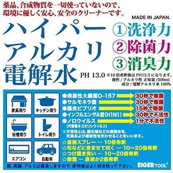 アイガーハイパーアルカリ電解水 EIGERTOOL(アイガーツール)