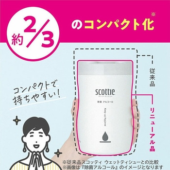 スコッティ ウェットティッシュ 純水 ノンアルコール 本体 日本製紙クレシア