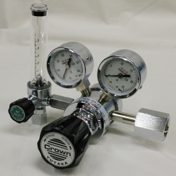 流量計付き二段式精密圧力調整器 GF2シリーズ(真鍮製)(水素) ユタカ(Crown)