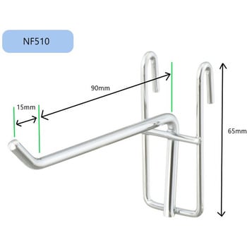 NF510 ネット什器用フック 1パック(10本) ワールドクラフト 【通販