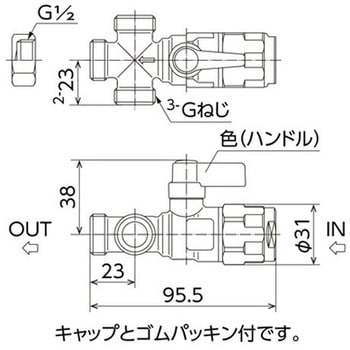 WB30型 流量調整ボールバルブ 三方分岐 オンダ製作所