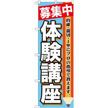 のぼり 募集中体験講座 的確・親切・丁寧にプロの指導で教えます。 P・O・Pプロダクツ