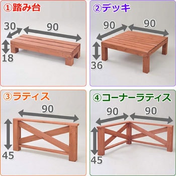 ガーデンマスター 天然木ウッドデッキセット YAMAZEN(山善)
