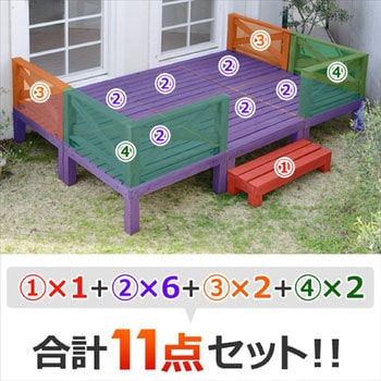 ガーデンマスター 天然木ウッドデッキセット YAMAZEN(山善)