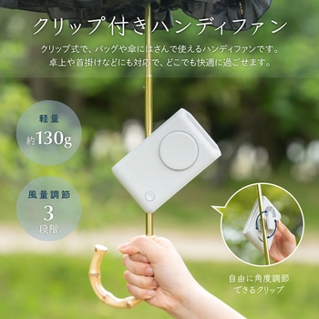 クリップつきハンディファン 傘対応 スタンド機能 風量調整 首掛け ベルトファン LEPLUS NEXT