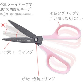 ハサミ フッ素コート フィットカットカーブ 左右対称 ケース付 PLUS(プラス)[文具]
