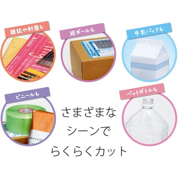 ハサミ フッ素コート フィットカットカーブ 左右非対称 ケース付 プラス(文具)