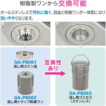 ガオナ シンク用 ステンレス製ゴミカゴ 排水口のゴミ受け (錆びにくい 汚れにくい 衛生的) GA-PB063 GAONA(ガオナ)