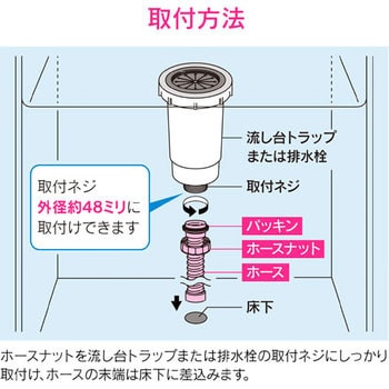 GA-PC001 ガオナ 流し用 排水ホース 1m (呼40 ナット回転) GAONA GA-PC001 ガオナ 流し用 排水ホース 1m (呼40 ナット回転) GAONA