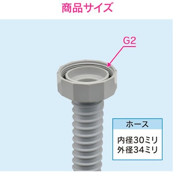 ガオナ 流し用 排水ホース 1.5m (呼50 ナット回転) GAONA(ガオナ)