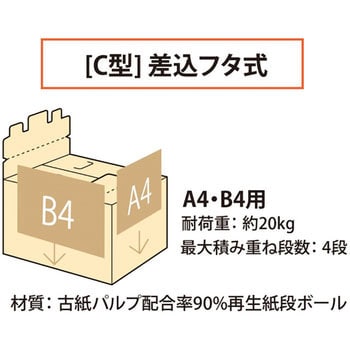 DN-131(32174) ダンボール箱 ワンタッチストッカー (C型)差込フタ式