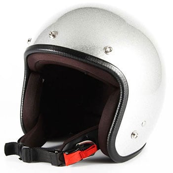 ヴィンテージ ジェットヘルメット ファッション用 メタルフレーク シルバーアクセサリー