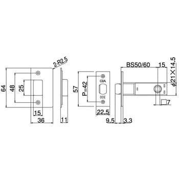 NP-32Y-W-NI-50 レバーハンドル 丸座 ハイロジック 屋内用 うちかぎ付