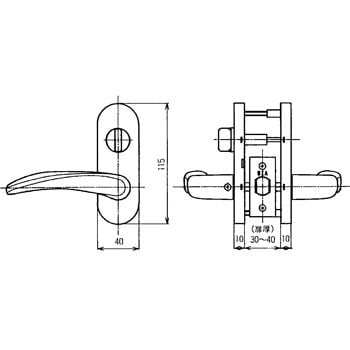 NP-37W-ML-SG-50 レバーハンドル 小判座 ハイロジック 屋内用 鍵付