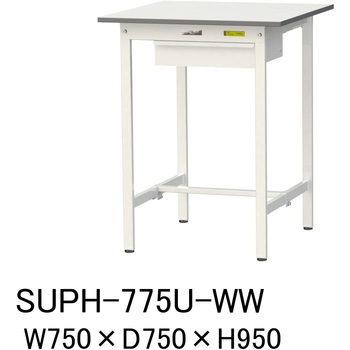 軽量作業台/耐荷重150kg_引き出し付固定式H950_ワークテーブル150シリーズ 山金工業