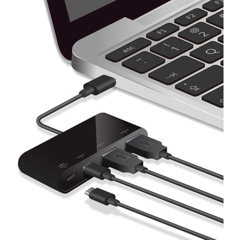 USBハブ USB3.1(Gen2) バスパワー 4ポート (タイプC×2ポート USB×2ポート) ケーブル一体型 エレコム