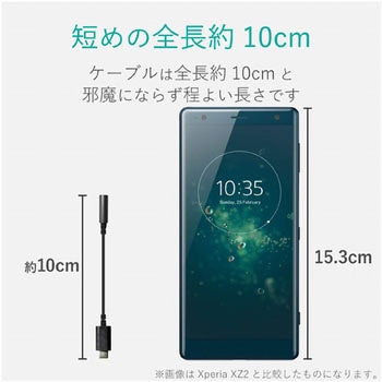 Type-C-4極Φ3．5mmステレオミニプラグ変換ケーブル デザイン耐久 EHP エレコム