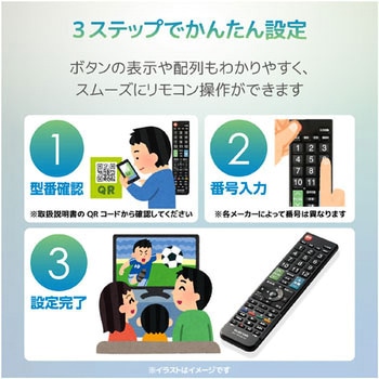 Erc Tv01lbk Mu かんたんtvリモコン 12メーカー対応 1個 エレコム 通販サイトmonotaro