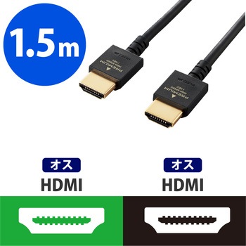 HDMIケーブル プレミアム 4K対応 小型コネクタ やわらか 家具調カラー エレコム
