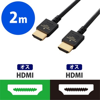HDMIケーブル プレミアム 4K対応 小型コネクタ やわらか 家具調カラー エレコム