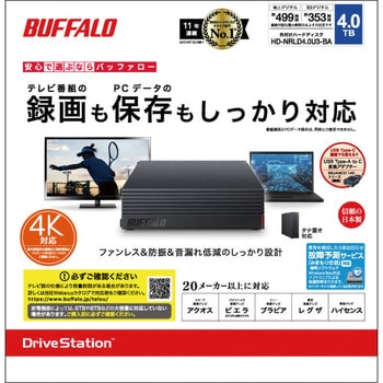 BUFFALO 外付けHDD HD-NRLD4.0U3-BA 送料込 ほぼ新品