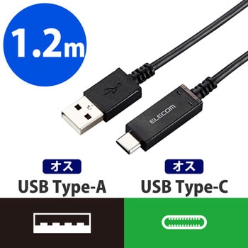 USBケーブル A-C USB2.0 認証品 温度検知機能付 タイプC