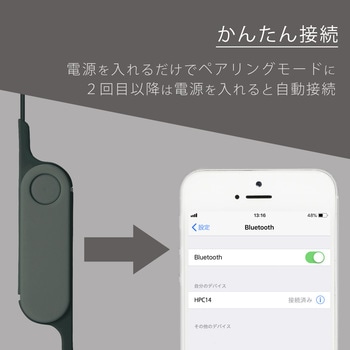 ワイヤレスイヤホン Bluetooth マイク付き FASTMUSIC bund iPhone android エレコム