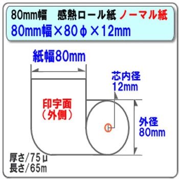 感熱カラーレジロールペーパー 80mm幅 (50巻) BUSICOM(ビジコム)