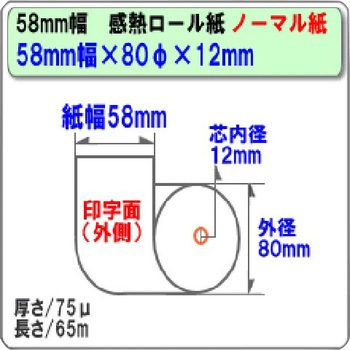 感熱カラーレジロールペーパー 58mm幅 (50巻) BUSICOM(ビジコム)