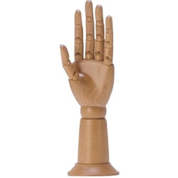 紳士ファッショングッズツール 左手先 木製オールドクリア塗装 サンクリエイト