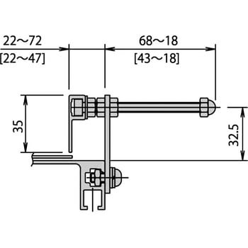 G-A2-2.5RL(H=35) コンベヤ用アルミ製調整式ガイド 1組 三機工業