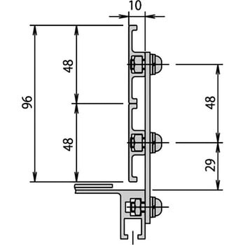 コンベヤ用アルミ製固定式ガイド 三機工業