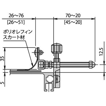 コンベヤ用工具レス調整式スカート 三機工業