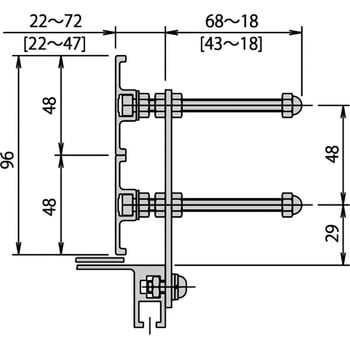 コンベヤ用アルミ製調整式ガイド