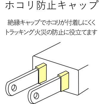 電源タップ 2P ホコリ防止シャッター付 スイングプラグ 延長コード コンセント ホワイト エレコム