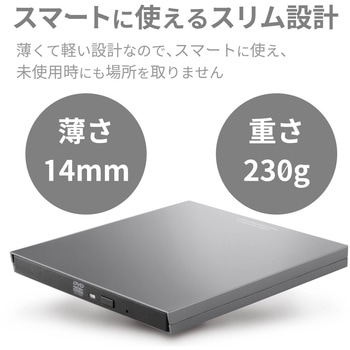 DVDドライブ CD M-DISC ポータブル TypeCケーブル付 USB3.0 ロジテック ロジテック