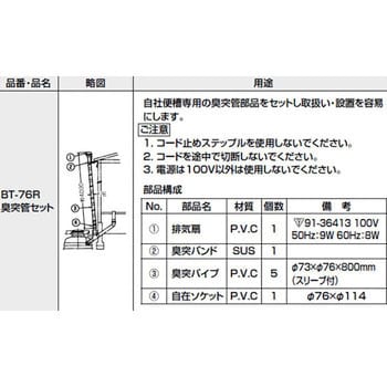 BT-76R 簡易水洗便器 ニュートイレーナF【BT-76R】 専用便槽部品 臭突