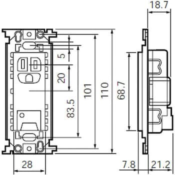 埋込アースターミナル付接地コンセント(フラット型) パナソニック(Panasonic)