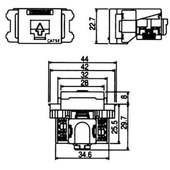 情報モジュラジャック(CAT5E)埋込型