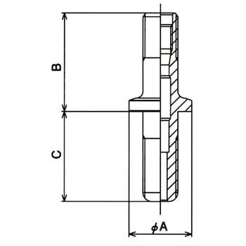 送料無料 チップトップ エアーバルブ 内締め (品番:M-C14) 4個 (全長:43mm) (ツバ径:14mm) (適合リム穴:11.3mm) ストレート式 ニッケル製