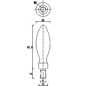 Msa20 ハンドル用握り 固定タイプ 大阪魂 Ss400 鉄ネジ ねじ径 M8 1 25 握り径 20fmm Msa20 通販モノタロウ 32664064