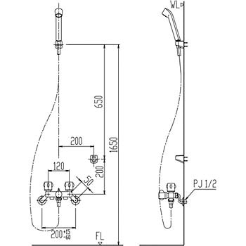 LIXIL（INAX）製　BF-M205H Amazon | LIXIL(リクシル)INAX 2ハンドルシャワー水栓 スプレー