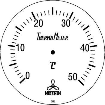 バイメタル温度計(縦型) 測定範囲0～50℃ NBS-WT