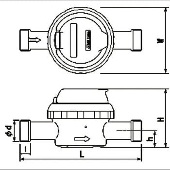 SD25V 水道メーター(ガス管金具付) 1台 愛知時計電機 【通販サイト