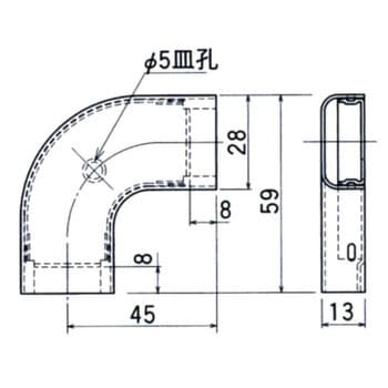 M120 フラットエルボ 1個 外山電気 【通販サイトMonotaRO】