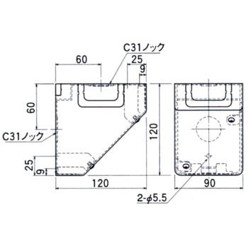 M346 コーナーボックス(見切り縁ノック式) 1個 外山電気 【通販サイト