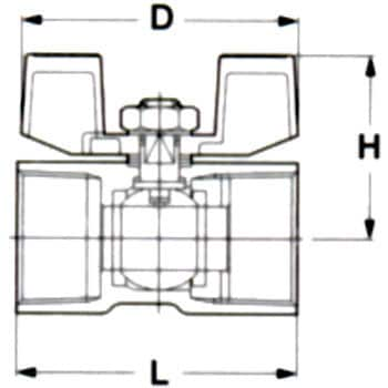 TKW-20A 600型黄銅製ボールバルブ(レデューストボア・蝶形ハンドル